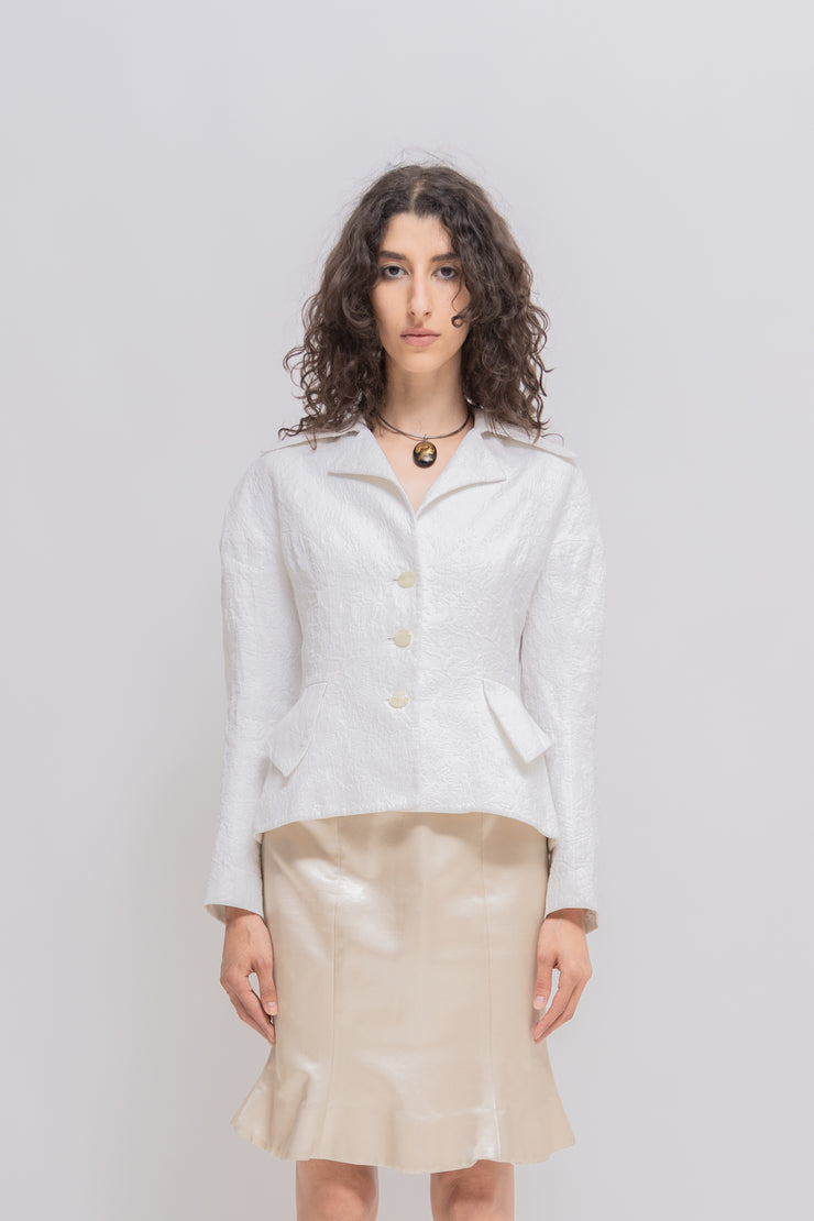 VIVIENNE WESTWOOD - SS96 Double collar jacket with embossed floral pattern