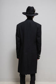 (Pre Sale) YOHJI YAMAMOTO Y'S FOR MEN - Early 00’s long wool coat with leather strap closure and cuff buttoning