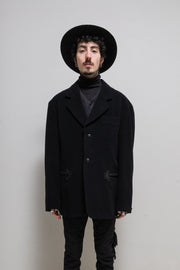 (Pre Sale) YOHJI YAMAMOTO POUR HOMME - Late 1980’s warm wool jacket with leather pocket details