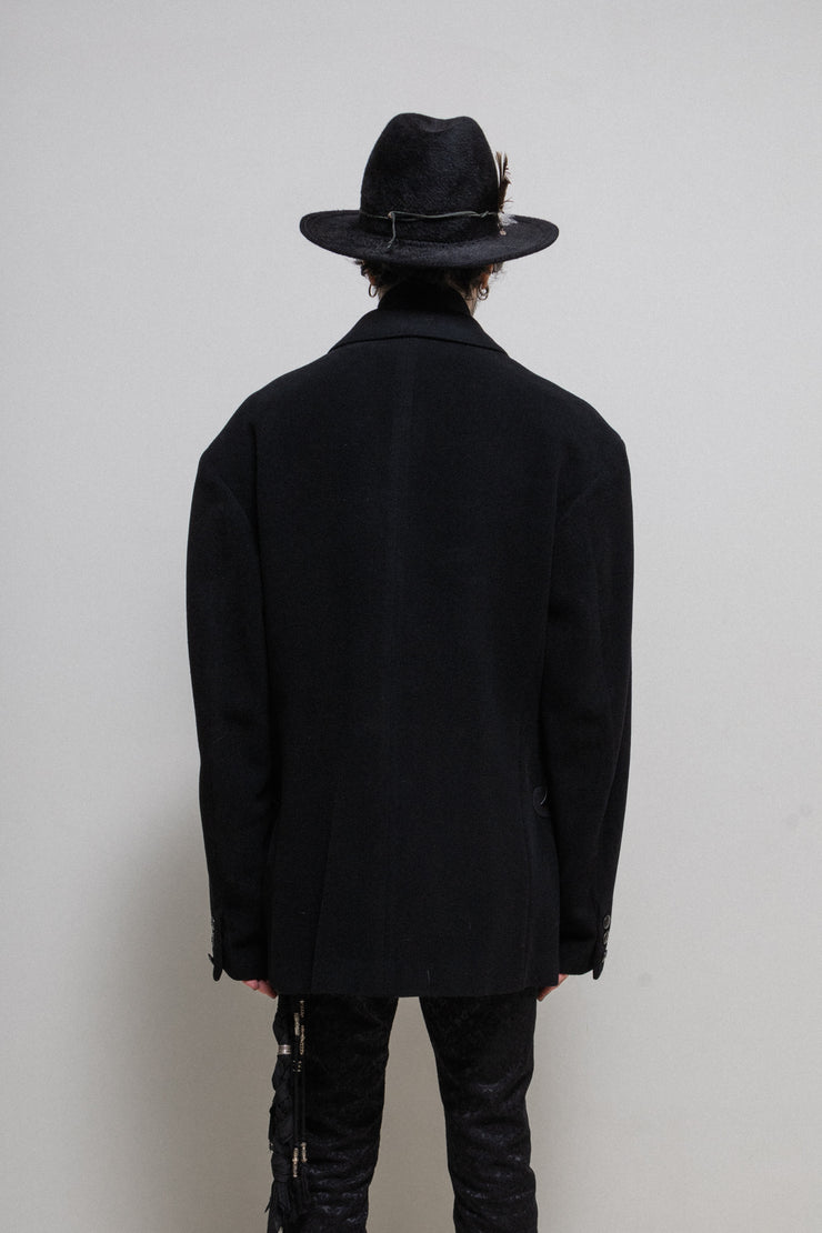 (Pre Sale) YOHJI YAMAMOTO POUR HOMME - Late 1980’s warm wool jacket with leather pocket details