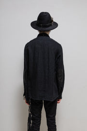 (Pre Sale) JUNYA WATANABE MAN - Button up wool overshirt with leather elbow patches