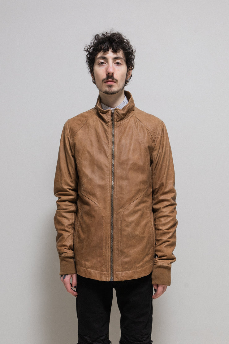 RICK OWENS - SS13 "ISLAND" Lamb leather honey intarsia jacket