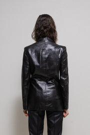 ANN DEMEULEMEESTER - 1990's Leather blazer with two button closure