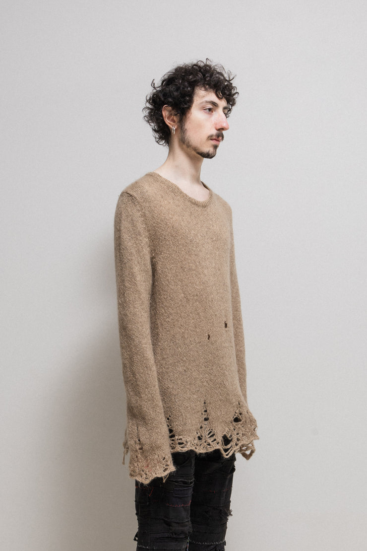 NUMBER (N)INE - FW09 Mohair wool blend distressed sweater