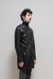 (New arrival) SHARE SPIRIT - Sheep leather jacket with reversed pockets and zipper details