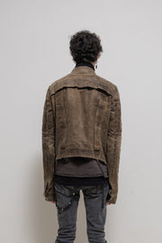 RICK OWENS SLAB - SS05 Bees wax and honey waxed trucker jacket (STAFF sample)