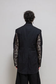 COMME DES GARCONS HOMME PLUS - SS15 Wool tail jacket with camo docking sleeves