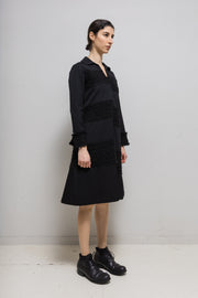 JUNYA WATANABE - FW01 Wide wool dress with glittery tweed panels