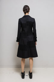 JUNYA WATANABE - FW01 Wide wool dress with glittery tweed panels