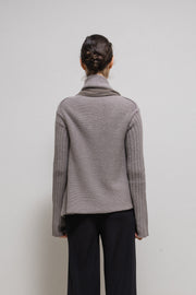 RICK OWENS - FW04 "QUEEN" Angora wool thick cardigan with sheer panels