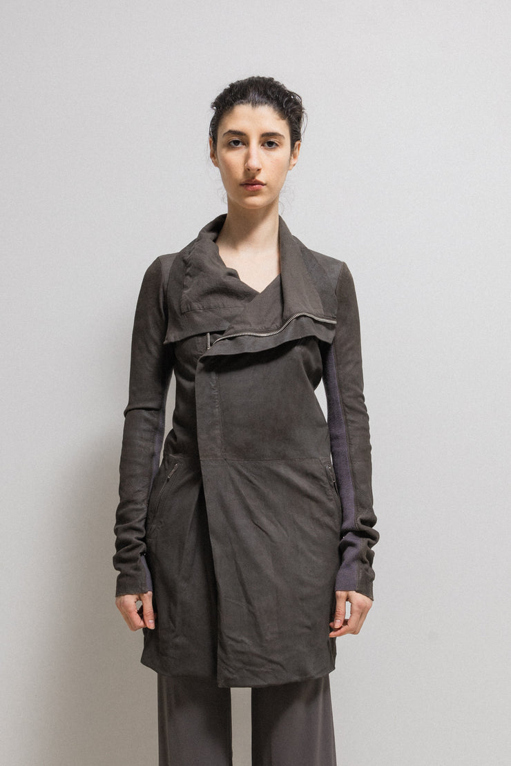 (New Arrival) RICK OWENS - FW11 "LIMO" Long lamb leather high neck jacket