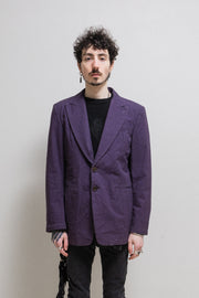 (New arrival) ANN DEMEULEMEESTER - FW00 Glittery dark purple cotton jacket