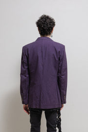 (New arrival) ANN DEMEULEMEESTER - FW00 Glittery dark purple cotton jacket