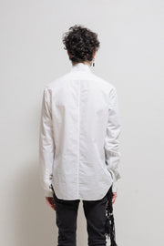 (New Arrival) RICK OWENS - SS13 "ISLAND" Milk cotton shirt with collar drape