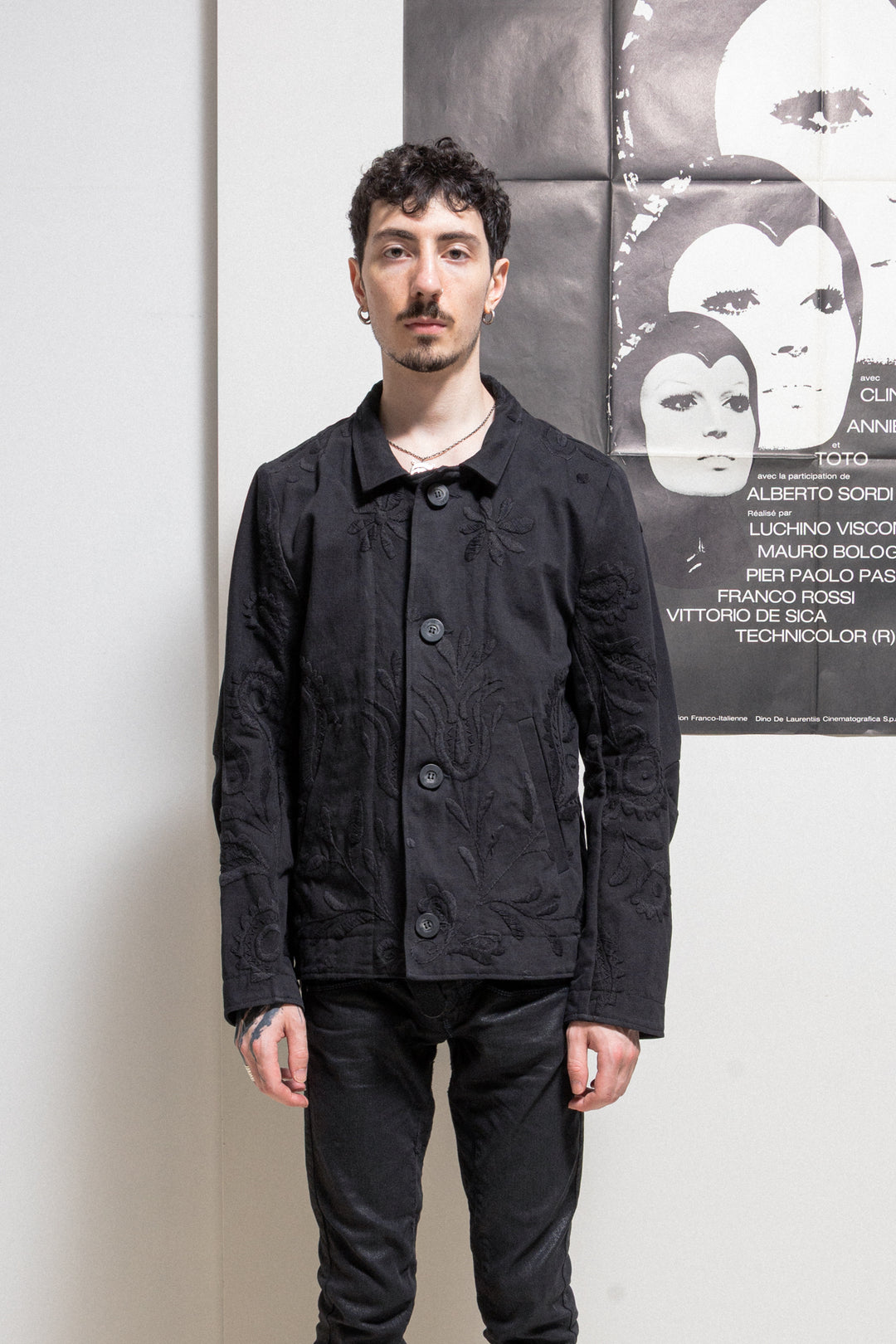 BY WALID - Button up linen jacket with floral pattern – L'OBSCUR