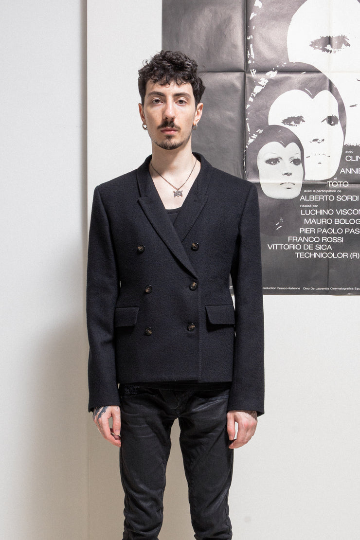 RICK OWENS - FW20 « PERFORMA » Double breasted cotton wool jacket