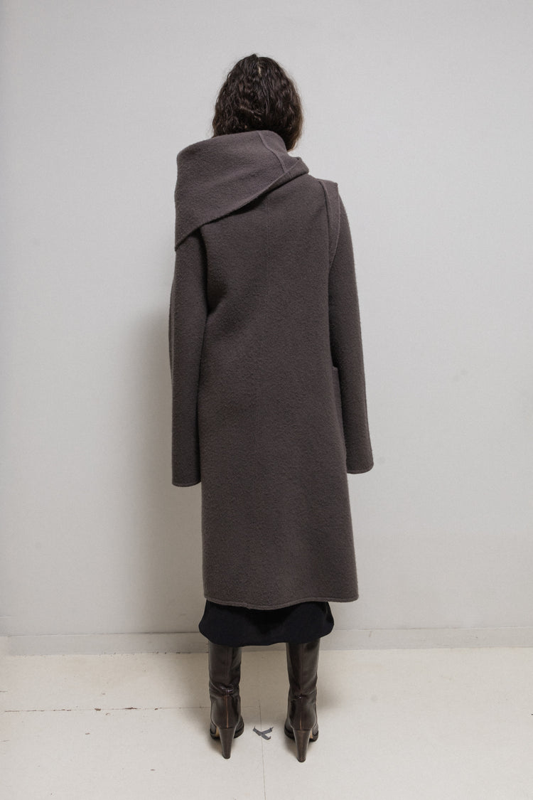 RICK OWENS PALAIS ROYAL - 2007/2011 Giant cashmere coat with patch
