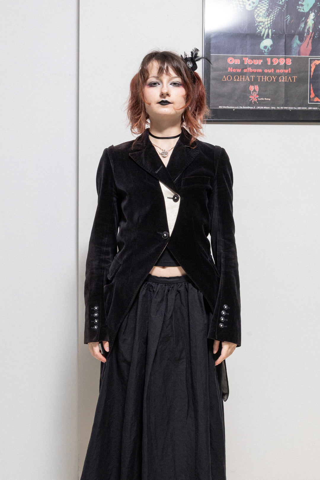 ANN DEMEULEMEESTER - FW06 Cotton silk velvet tail coat with