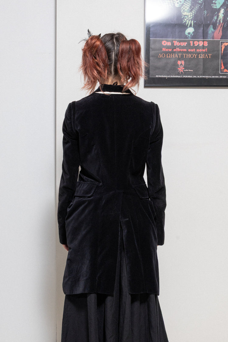 ANN DEMEULEMEESTER - FW06 Cotton silk velvet tail coat with