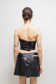 ANN DEMEULEMEESTER - SS20 Dyed lamb leather strapless top (runway)