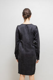 ANN DEMEULEMEESTER BLANCHE - SS14 Long cupra dress with flap detail