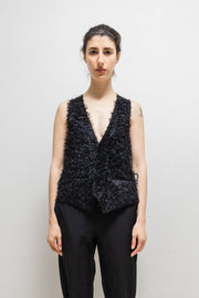 UNDERCOVER - SS09 "Grace" Silk blend fuzzy vest with open back