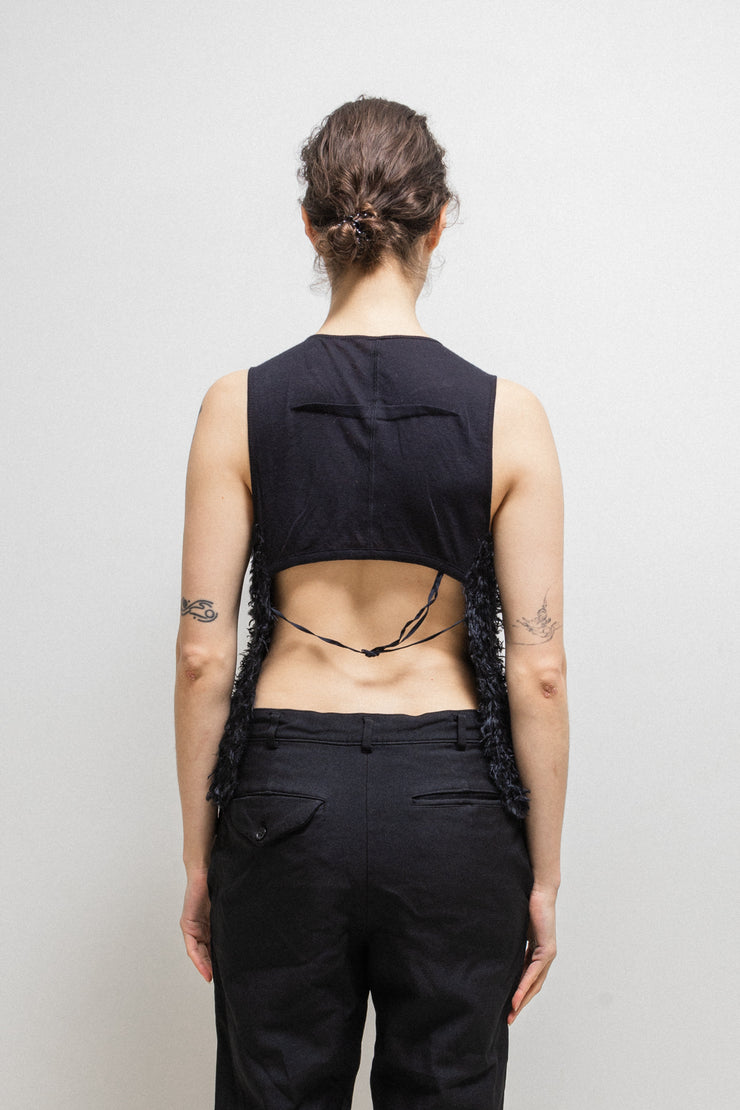 UNDERCOVER - SS09 "Grace" Silk blend fuzzy vest with open back