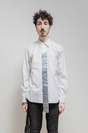 COMME DES GARCONS HOMME PLUS - SS21 Long cotton shirt with front print detail (runway)
