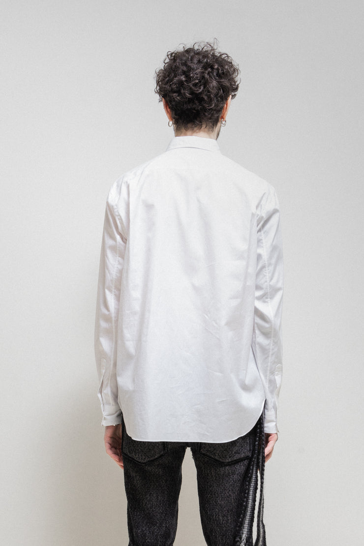 COMME DES GARCONS HOMME PLUS - SS21 Long cotton shirt with front print detail (runway)