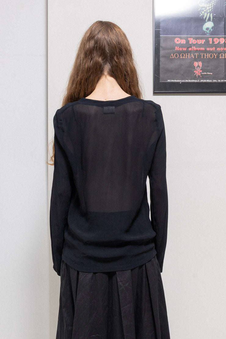 ANN DEMEULEMEESTER - FW03 Night landscape silk top – L'OBSCUR
