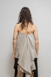 RICK OWENS - SS11 "ANTHEM" Cotton and silk strapless top with back train (runway)