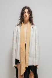 RICK OWENS - FW03 "TRUCKER" Shearling leather jacket with long sides (runway)