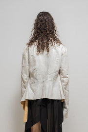 RICK OWENS - FW03 "TRUCKER" Shearling leather jacket with long sides (runway)