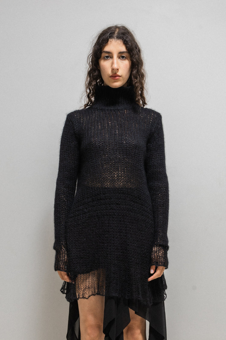 希少　本人期　ANN DEMEULEMEESTER ニット ブラック　ローゲージ 20AW Ann DEMEULEMEESTER ローゲージ ニットセーター - メルカリ