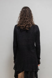 ANN DEMEULEMEESTER - Gradient loose knitted high neck sweater