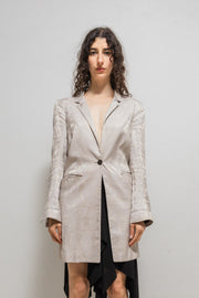 ANN DEMEULEMEESTER - Cotton and silk long patterned jacket