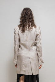 ANN DEMEULEMEESTER - Cotton and silk long patterned jacket