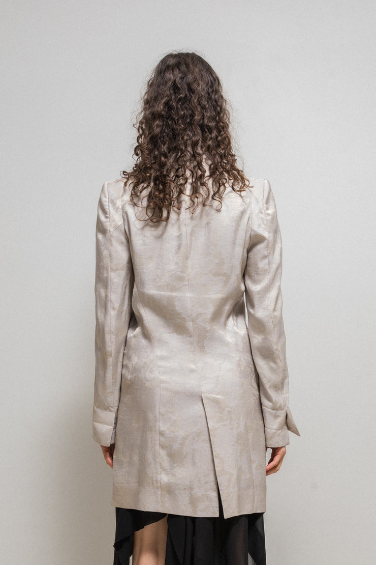 ANN DEMEULEMEESTER - Cotton and silk long patterned jacket