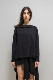 YOHJI YAMAMOTO Y'S - Gabardine wool blouse with back buttoning
