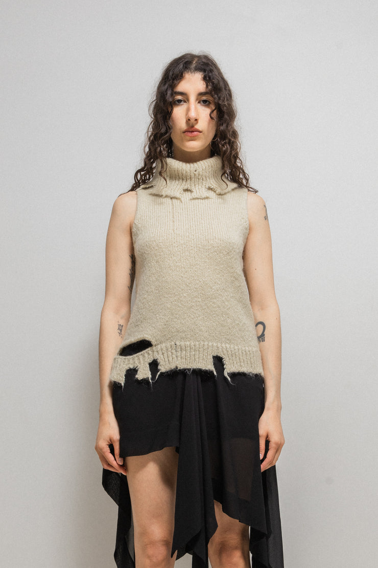 MARTIN MARGIELA - FW00 Miss Deanna mohair wool blend ripped sweater