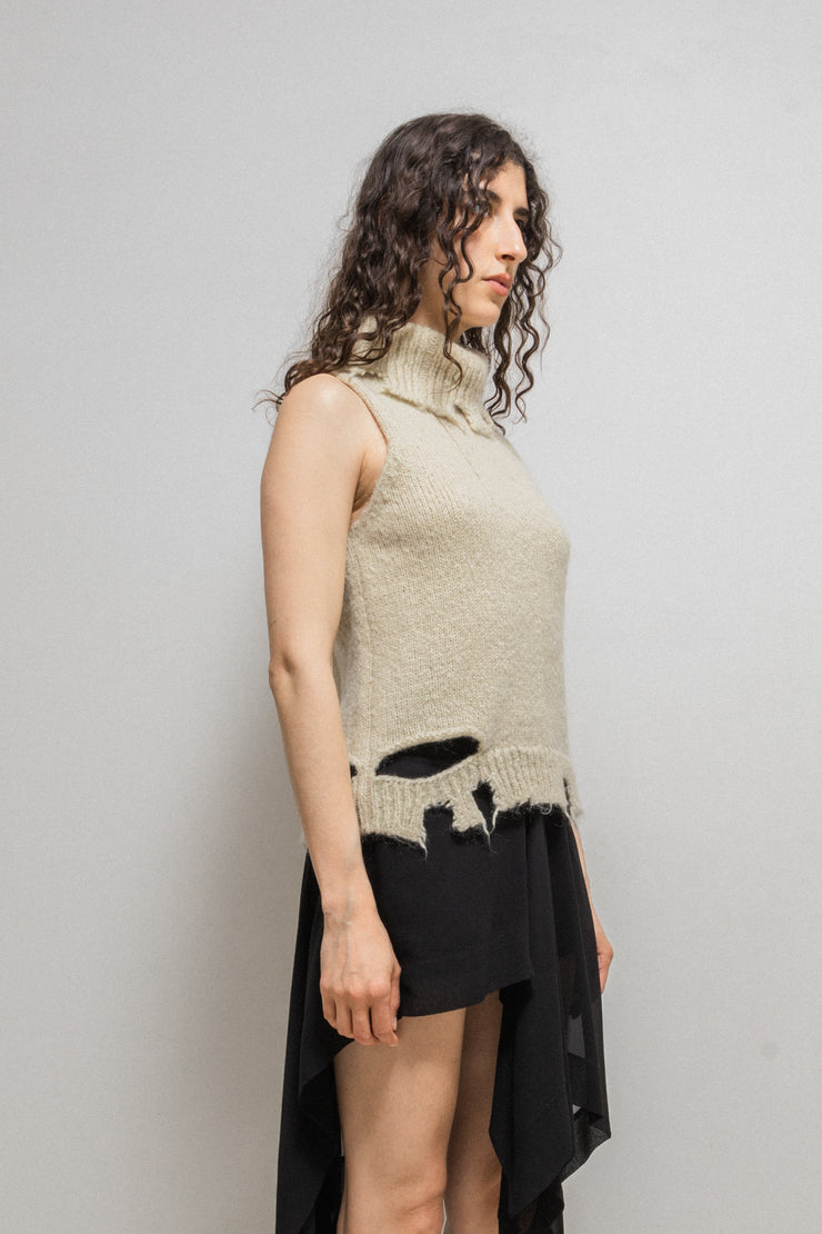 MARTIN MARGIELA - FW00 Miss Deanna mohair wool blend ripped sweater