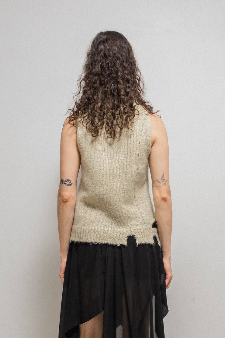 MARTIN MARGIELA - FW00 Miss Deanna mohair wool blend ripped sweater