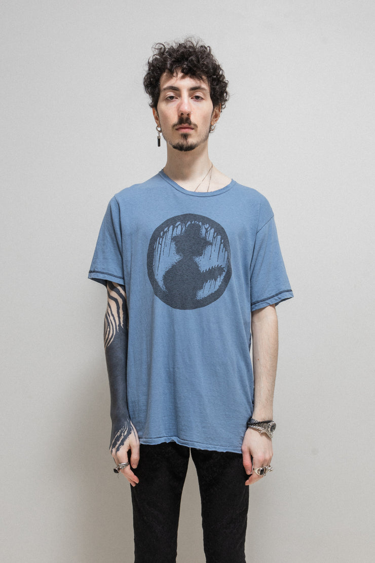 UNDERCOVER - SS03 "SCAB" DI logo tee in faded blue