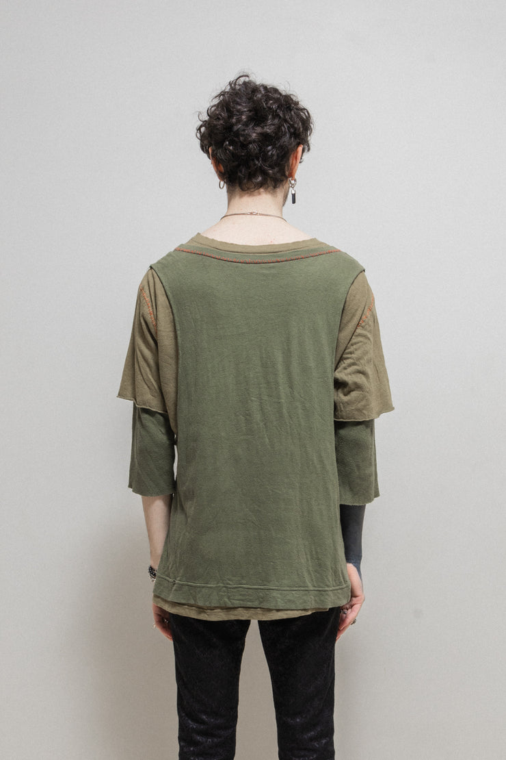 UNDERCOVER - SS03 "SCAB" Triple layer top with contrast stitching