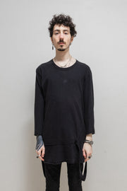 UNDERCOVER - FW04 "BUT BEAUTIFUL" Elongated cotton top with suspenders
