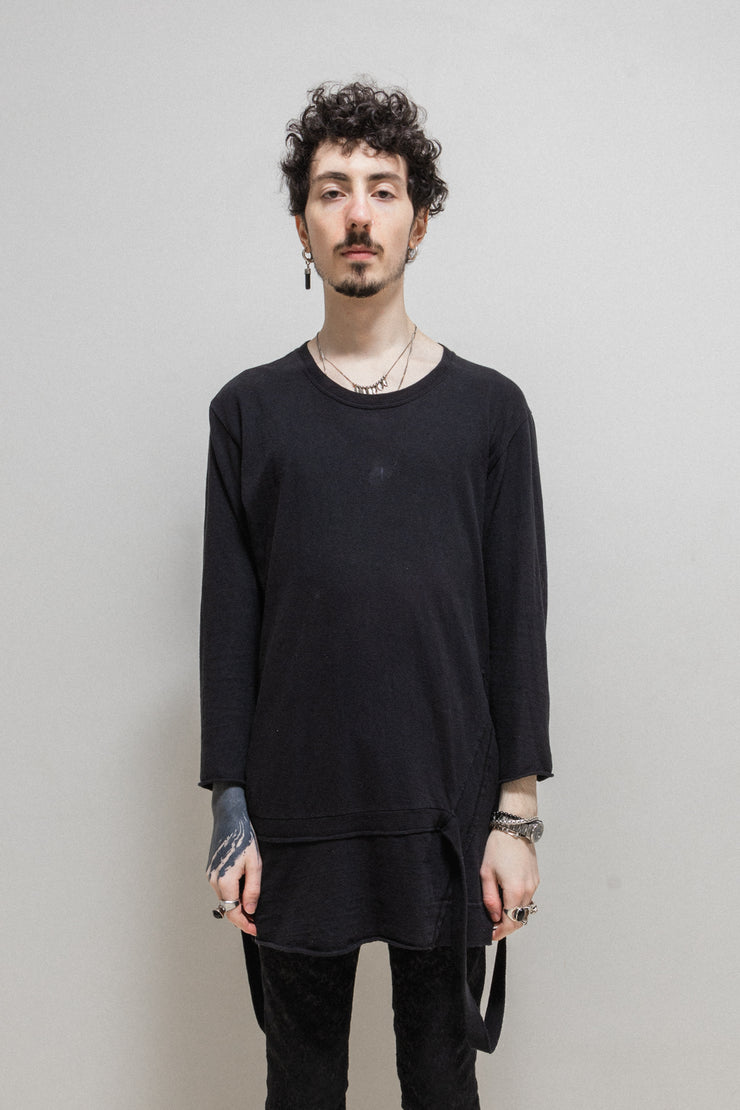 UNDERCOVER - FW04 "BUT BEAUTIFUL" Elongated cotton top with suspenders