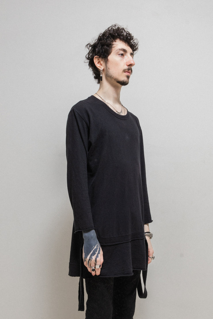 UNDERCOVER - FW04 "BUT BEAUTIFUL" Elongated cotton top with suspenders