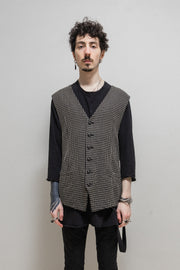 UNDERCOVER - FW04 "BUT BEAUTIFUL" Patti Smith grid patterned wool vest
