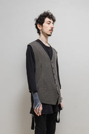 UNDERCOVER - FW04 "BUT BEAUTIFUL" Patti Smith grid patterned wool vest