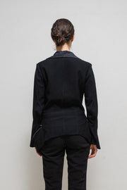 UNDERCOVER - SS04 "Languid" Ribbed jacket with satin lapels / deformed version with red label (runway)